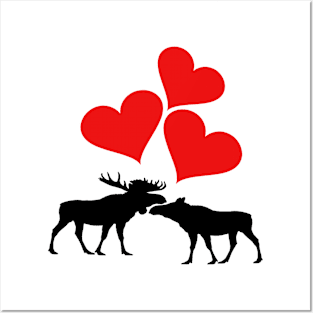 Hearts & Moose Posters and Art